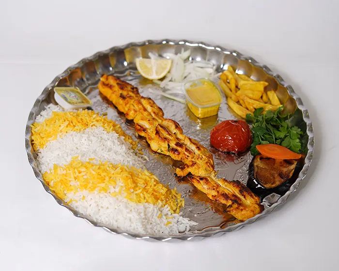 چلو جوجه کباب زعفرانی