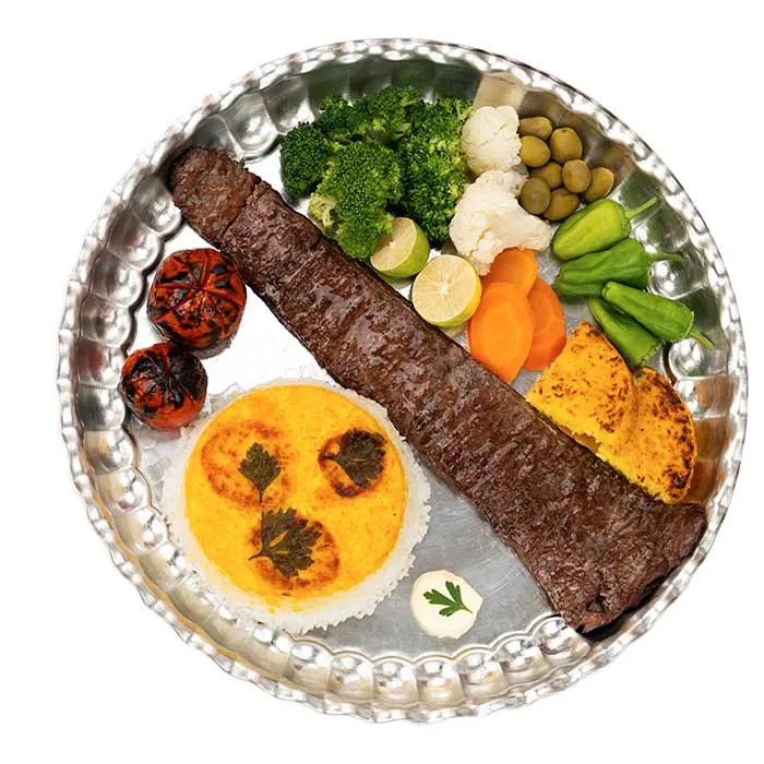 خوراک کباب برگ گوساله زغالی