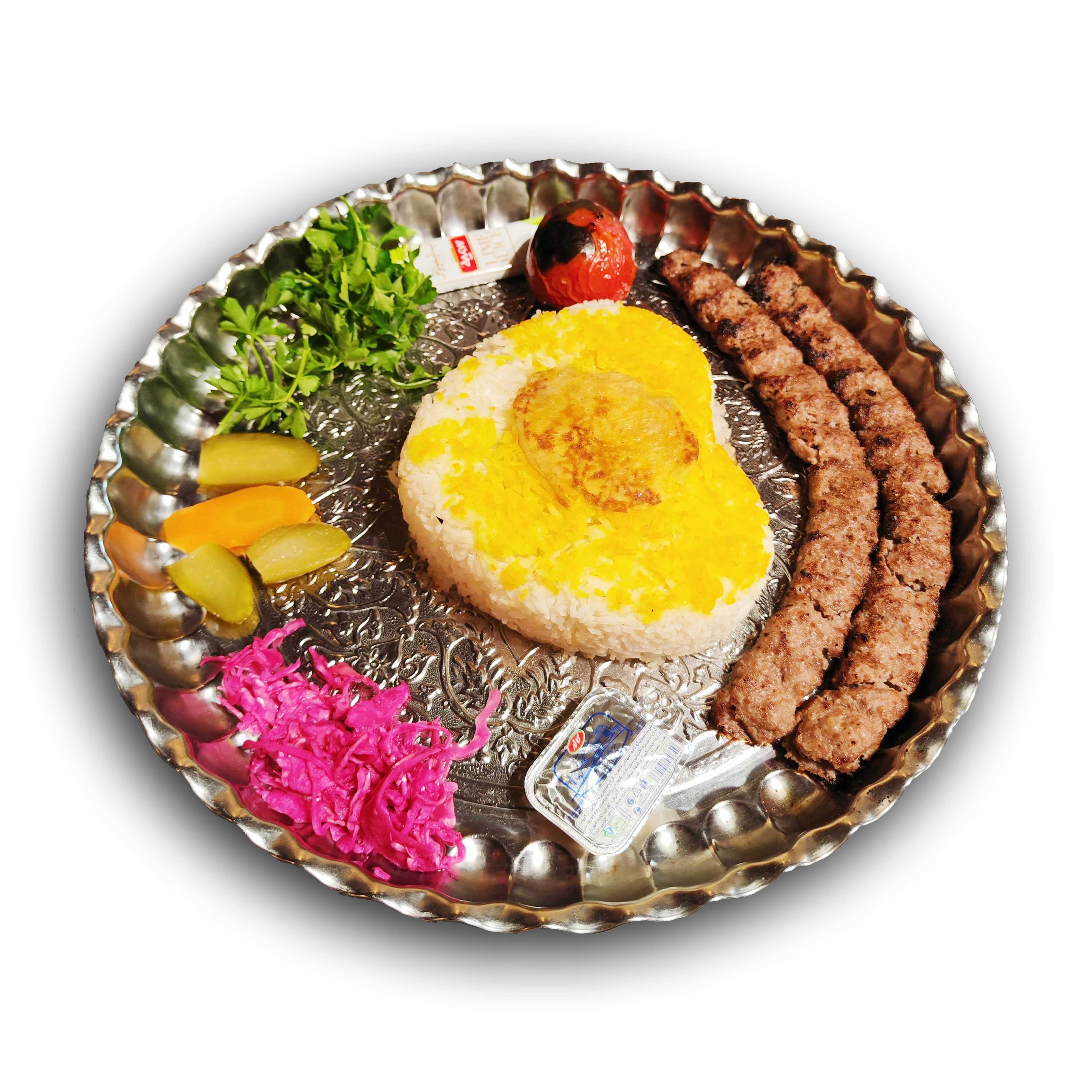چلو کباب کوبیده گوسفندی