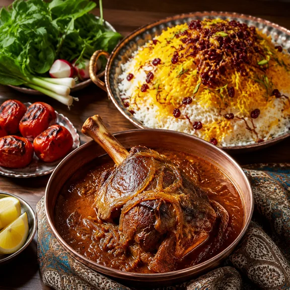  چلو ماهیچه گوساله با دورچین-مجلسی
