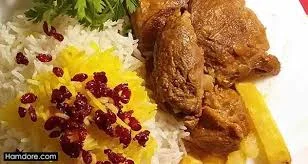 چلو ماهیچه گوسفندی با دورچین-مجلسی