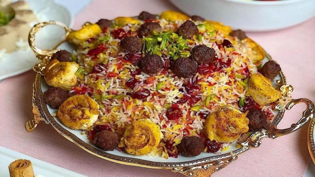 آلبالو پلو شیرازی